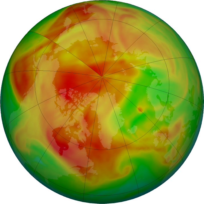 Arctic ozone map for 13 April 2018
